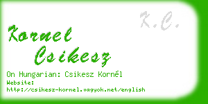 kornel csikesz business card